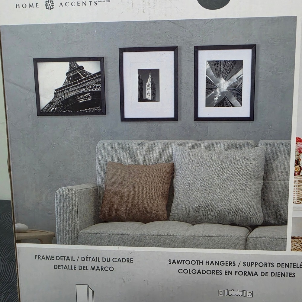 Mikasa Picture Frame Home Decor 11x14 Black Wood Double Mat Wall Gallery